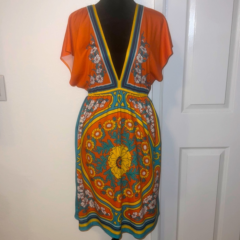Orange floral dress